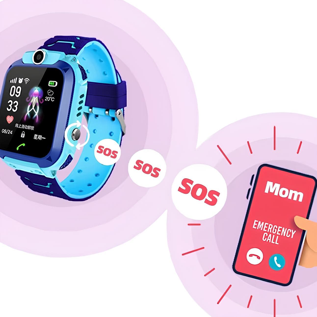 SafeWatch Junior™ - Montre GPS pour enfant anti-kidnapping